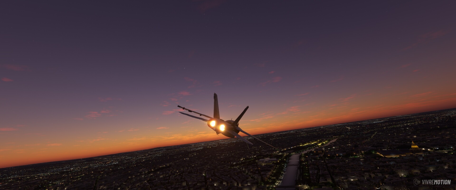 Paris Night - Boeing F/A-18 Super Hornet - Microsoft Flight Simulator - VIVRE-MOTION