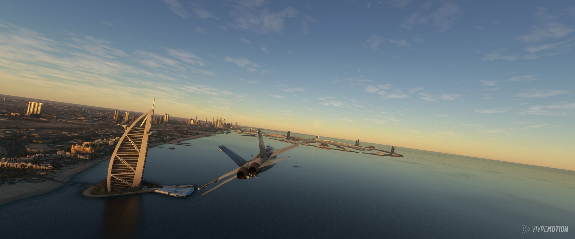 Burj Al Arab, Dubai - Boeing F/A-18 Super Hornet - Microsoft Flight Simulator - VIVRE-MOTION