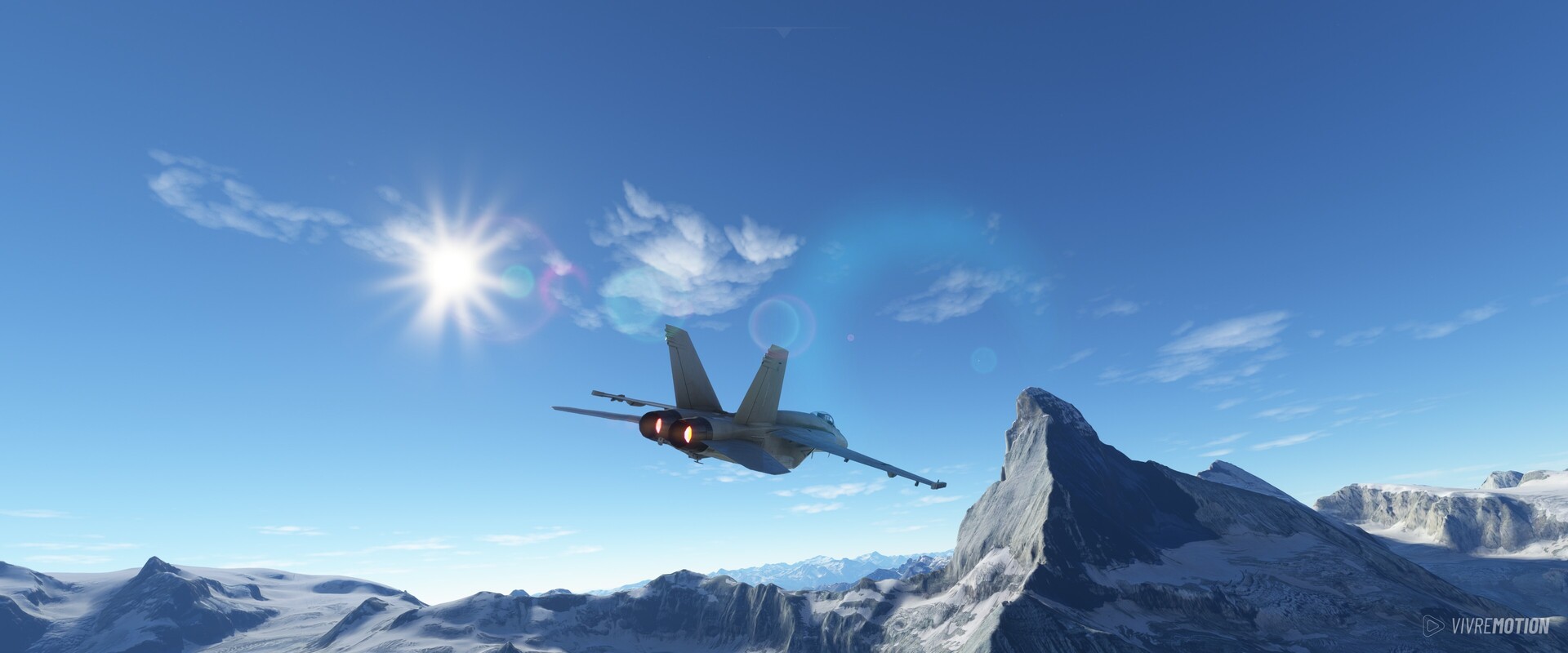 Zermatt-Matterhorn, Switzerland - Boeing F/A-18 Super Hornet - Microsoft Flight Simulator - VIVRE-MOTION