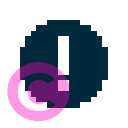 interface cicle exclamation invert icon | vivre-motion