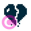 love heart d broken invert icon | vivre-motion