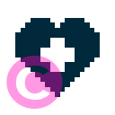 love heart d medic invert icon | vivre-motion