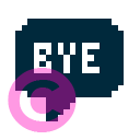 message message bye invert icon | vivre-motion