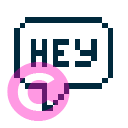 message message hey icon | vivre-motion