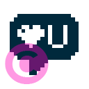 message message love u invert icon | vivre-motion