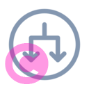 arrow circle down split 20 regular fluent font icon | vivre-motion