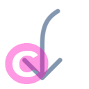 arrow curve down left 20 regular fluent font icon | vivre-motion