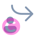 arrow forward down person 20 regular fluent font icon | vivre-motion