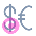 currency dollar euro 20 regular fluent font icon | vivre-motion