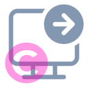 desktop arrow right 20 regular fluent font icon | vivre-motion