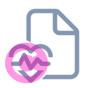 document heart pulse 20 regular fluent font icon | vivre-motion