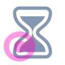 hourglass three quarter 20 regular fluent font icon | vivre-motion