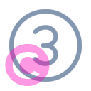 number circle 3 20 regular fluent font icon | vivre-motion