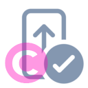 phone update checkmark 20 regular fluent font icon | vivre-motion