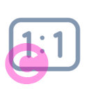 ratio one to one 20 regular fluent font icon | vivre-motion