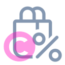 shopping bag percent 20 regular fluent font icon | vivre-motion
