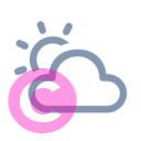 weather partly cloudy day 20 regular fluent font icon | vivre-motion