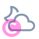 weather partly cloudy night 20 regular fluent font icon | vivre-motion