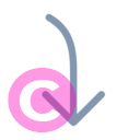 arrow curve down right 20 regular fluent font icon | vivre-motion