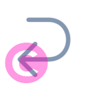 arrow hook down left 20 regular fluent font icon | vivre-motion