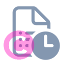 document bullet list clock 20 regular fluent font icon | vivre-motion