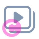 video clip multiple 20 regular fluent font icon | vivre-motion