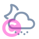 weather snow shower night 20 regular fluent font icon | vivre-motion